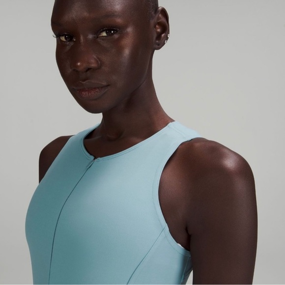 Lululemon Everlux Short-lined Tennis Tank Dress 6” aqua blue size 2, NWT - Picture 3 of 8